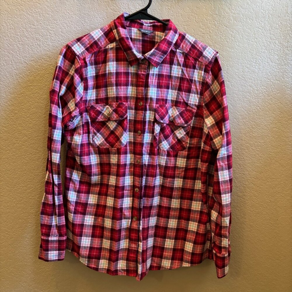 Womens Flannel - Eddie Bauer - Size Large - red/white